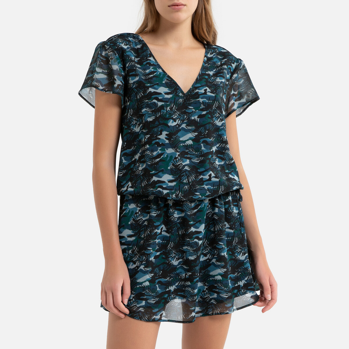 

Платье La Redoute, Черный, С рисунком и короткими рукавами 40 (FR) - 46 (RUS) черный