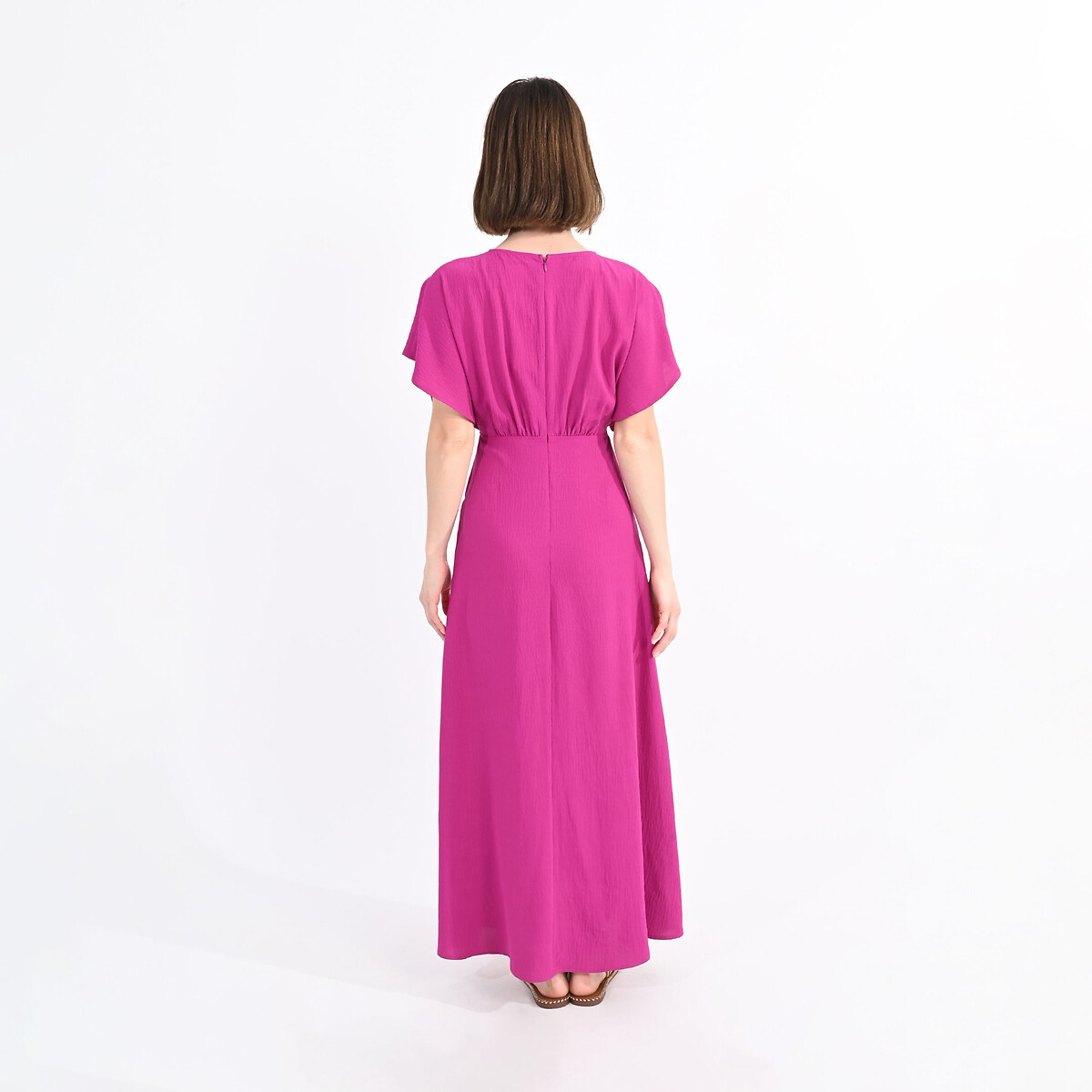 Платье длинное с глубоким вырезом  M розовый LaRedoute, размер M - фото 2