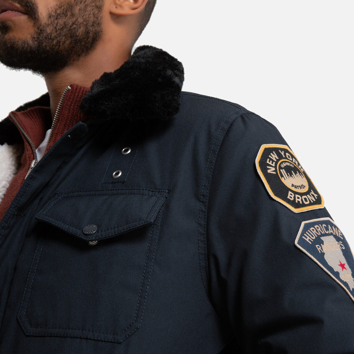 Куртка La Redoute На молнии на подкладке из шерпы Jeeper M синий, размер M - фото 3
