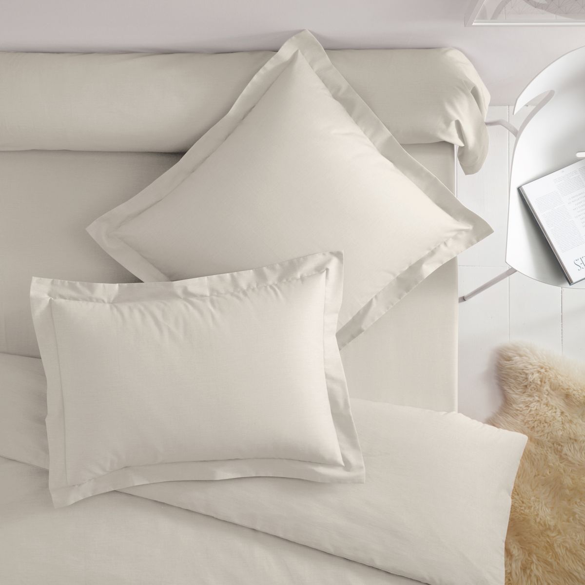 Taies d'oreiller polyester/coton(polycoton) à vola