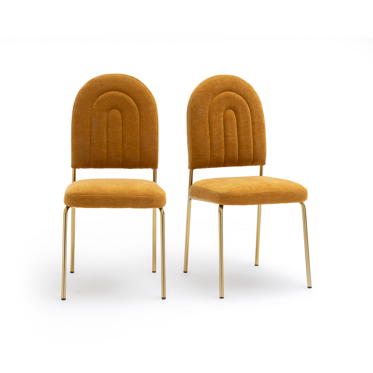 Комплект из 2 стульев из Велюра Rainbow единый размер желтый