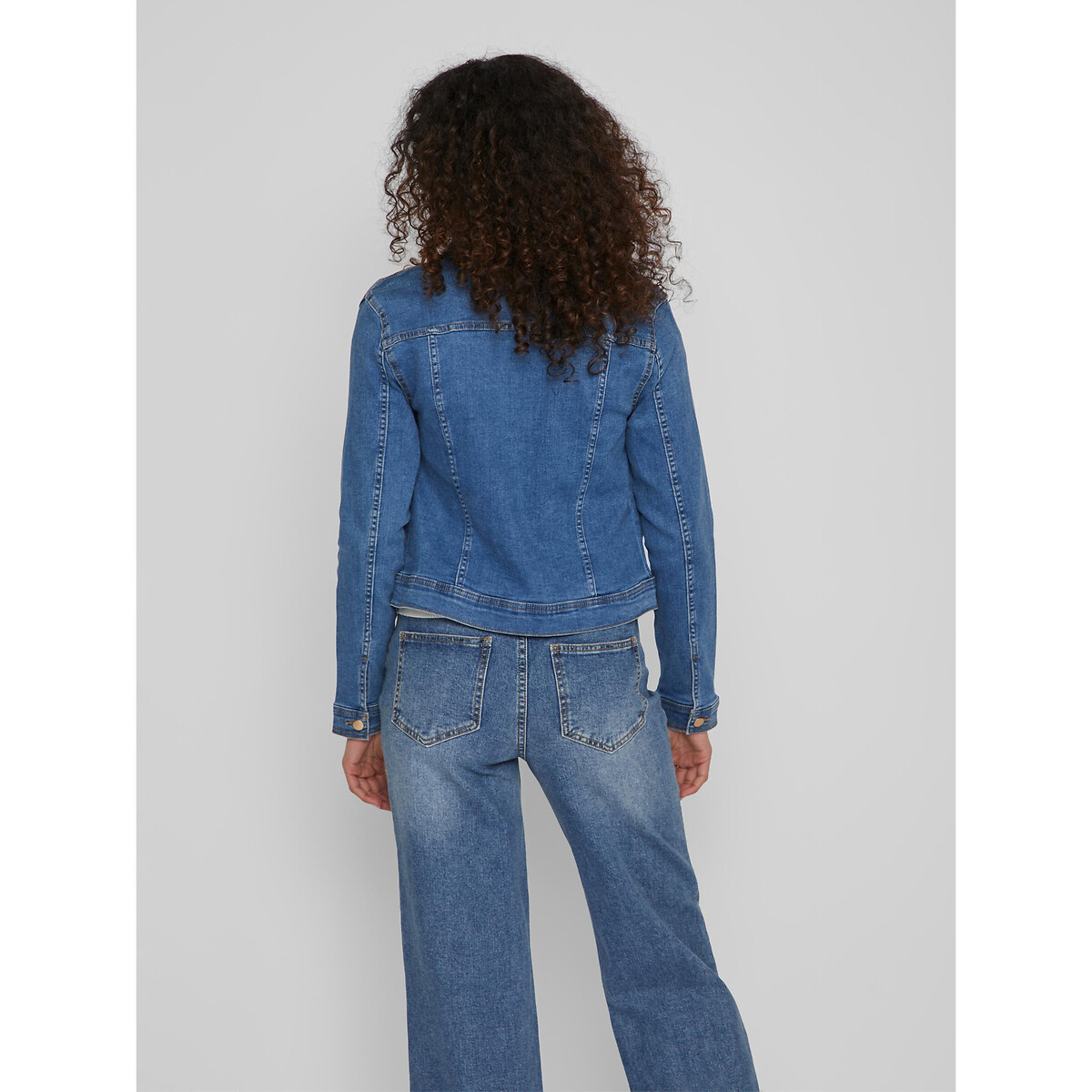 Жакет Короткий из джинсовой ткани M синий LaRedoute, размер M - фото 3