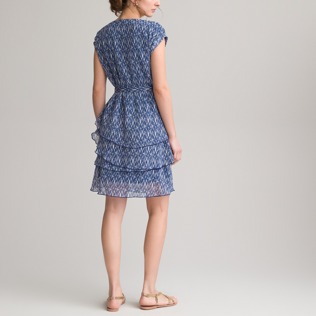Платье-миди ANNE WEYBURN Расклешенное с рисунком и короткими рукавами 58 синий, размер 58 - фото 4
