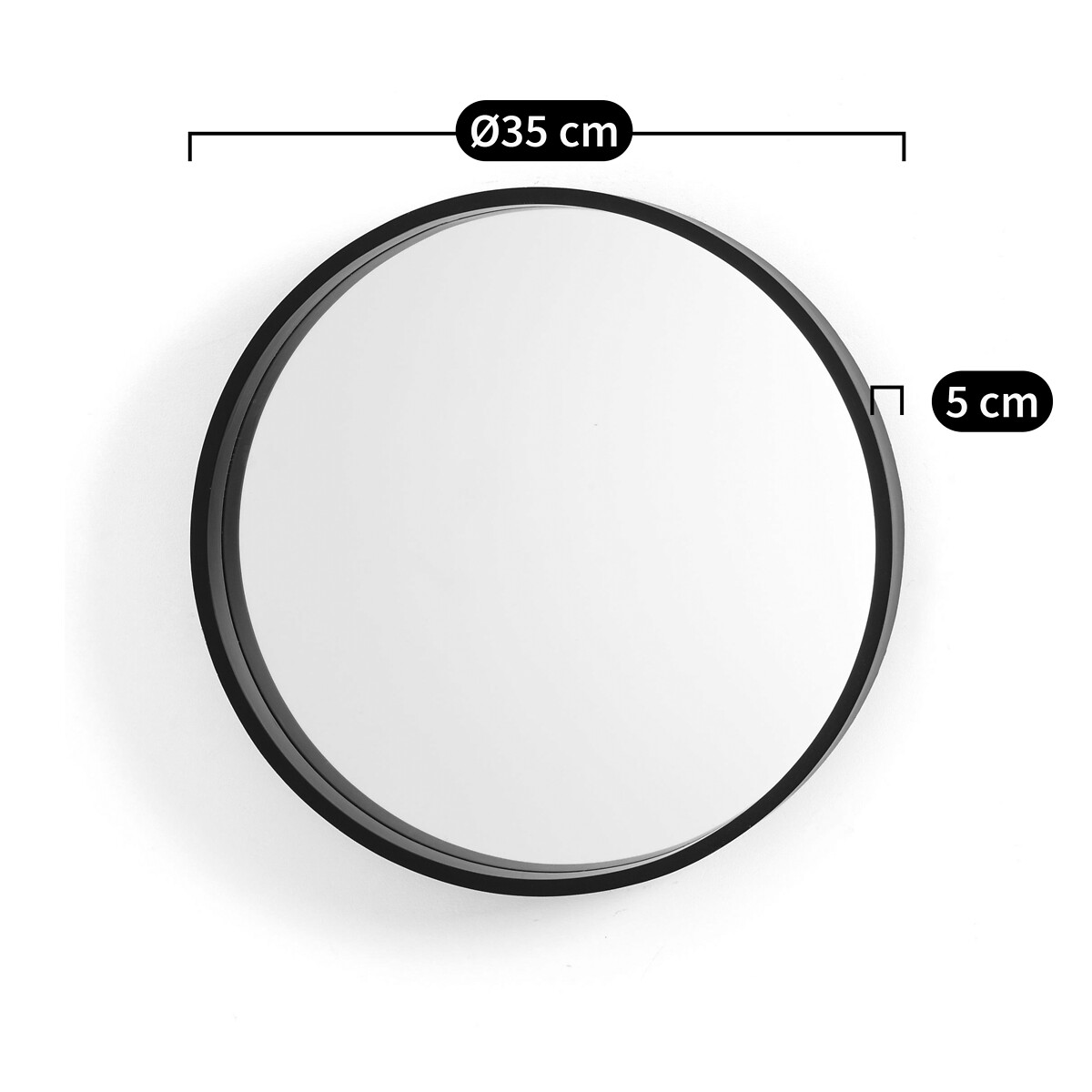 Зеркало LaRedoute Круглое 35 см Alaria единый размер черный - фото 3