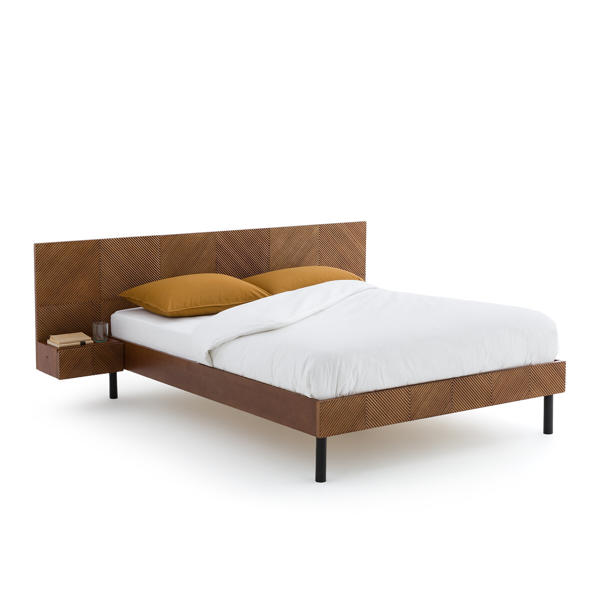 Кровать Со встроенными изголовьями и кроватным основанием Jrem 160 x 200 см каштановый LaRedoute, размер 160 x 200 см - фото 1