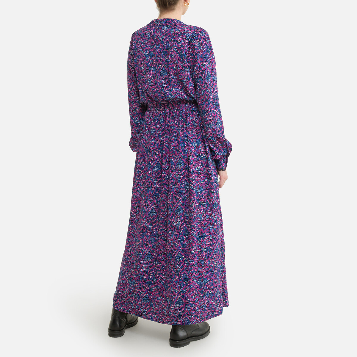 Платье LaRedoute Длинное с запахом 46 синий, размер 46 - фото 4
