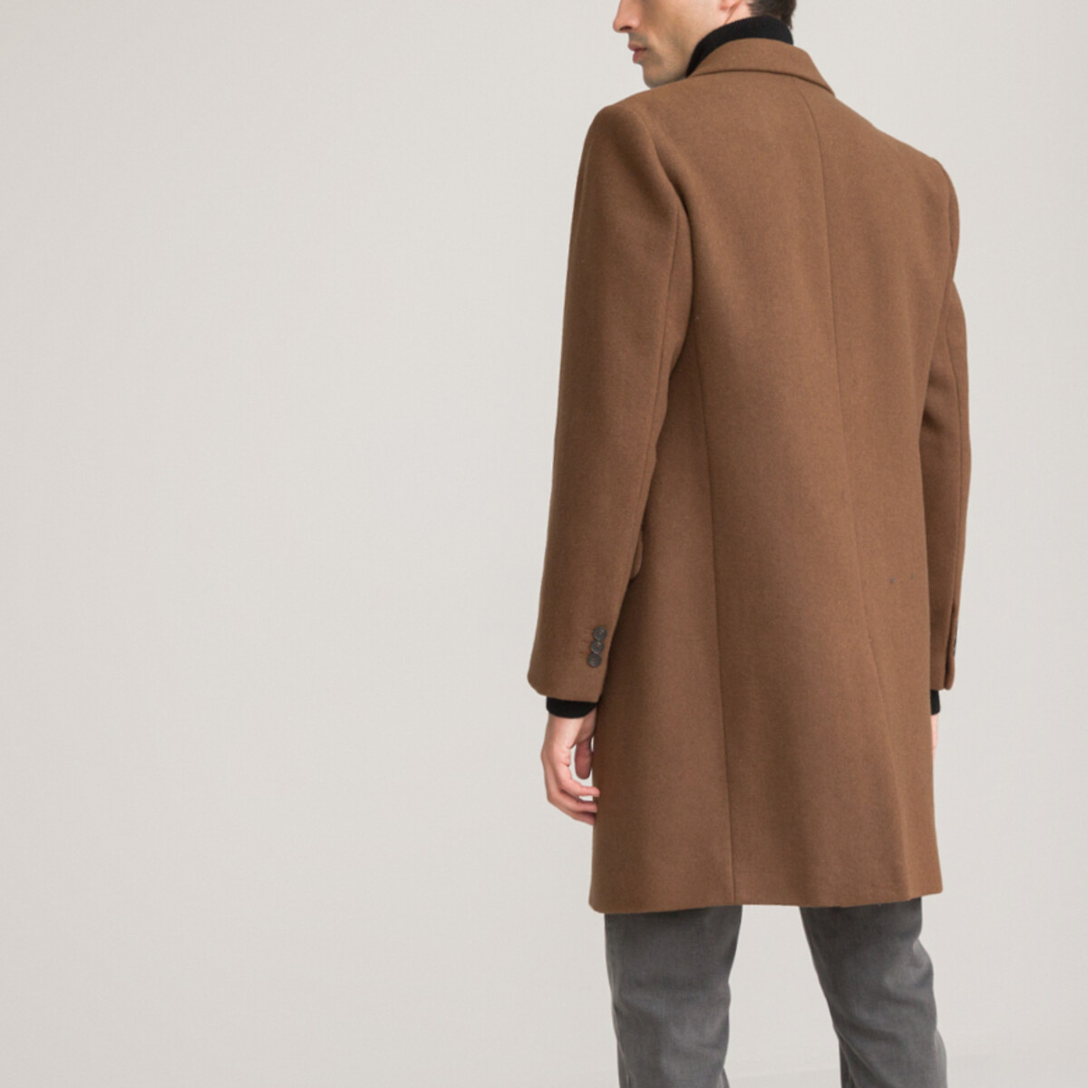 Пальто LaRedoute Средней длины с пиджачным воротником 3XL каштановый, размер 3XL - фото 4
