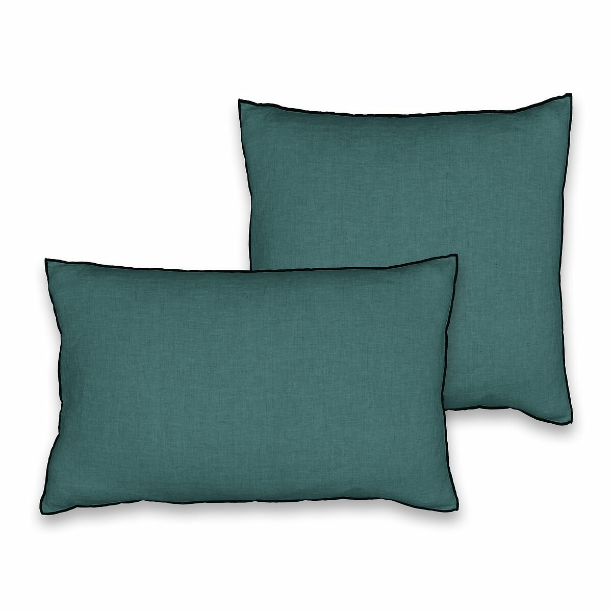 Чехол LaRedoute На подушку 100 стираный лен ELina 60 x 40 см зеленый, размер 60 x 40 см - фото 1
