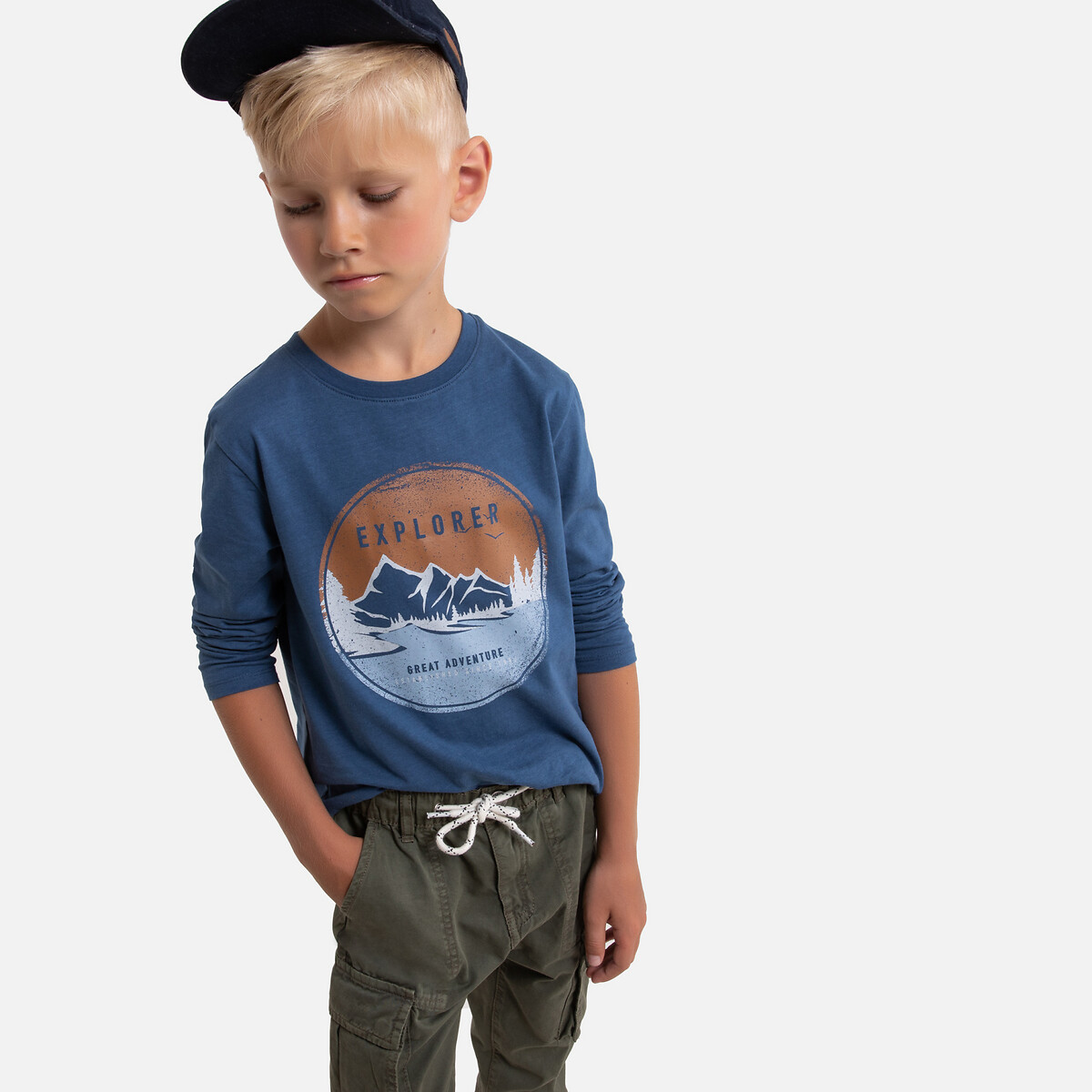 

Футболка LaRedoute, Синий, С длинными рукавами и рисунком спереди 3-12 лет 8 синий