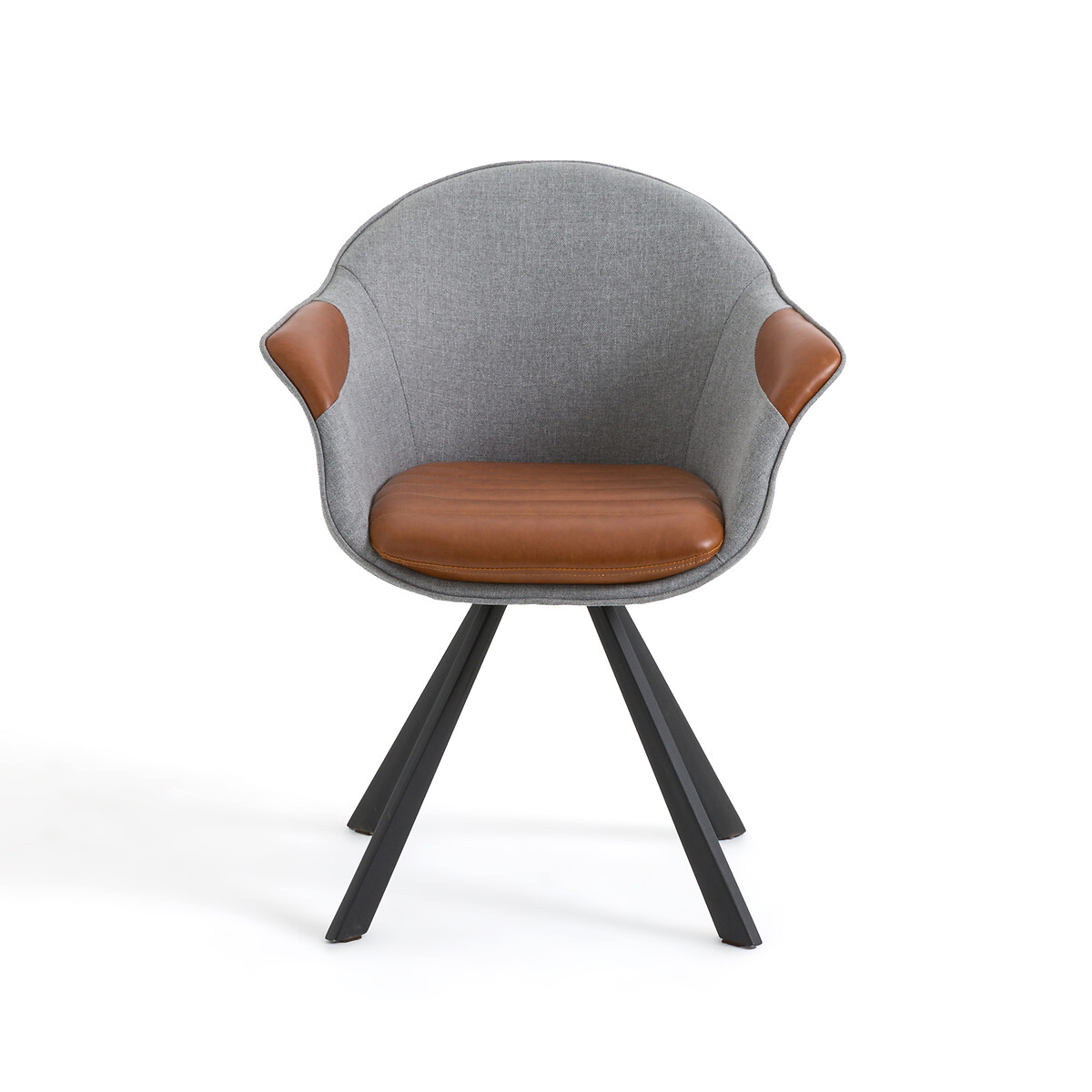 Кресло La Redoute Обеденное из двух материалов BIFACE единый размер серый - фото 2