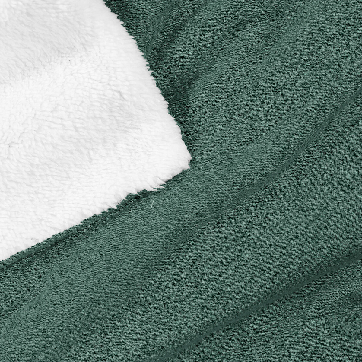 Плед LA REDOUTE INTERIEURS Хлопковый Kumla единый размер зеленый - фото 3