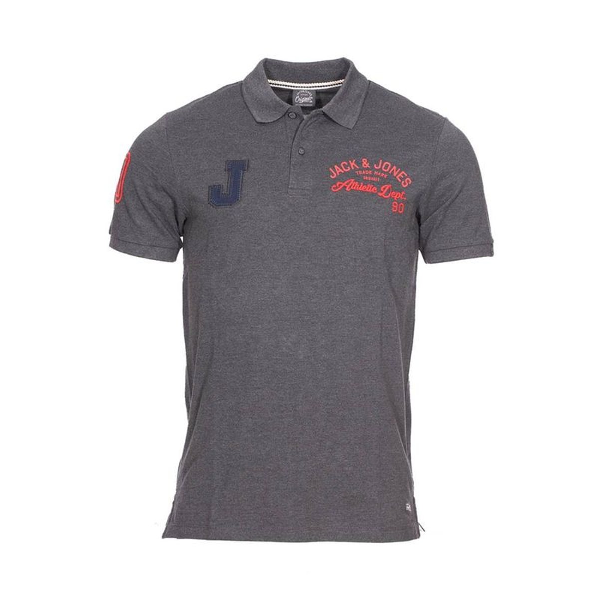 Polo cintré Jack & Jones en coton foncé floqué en coton