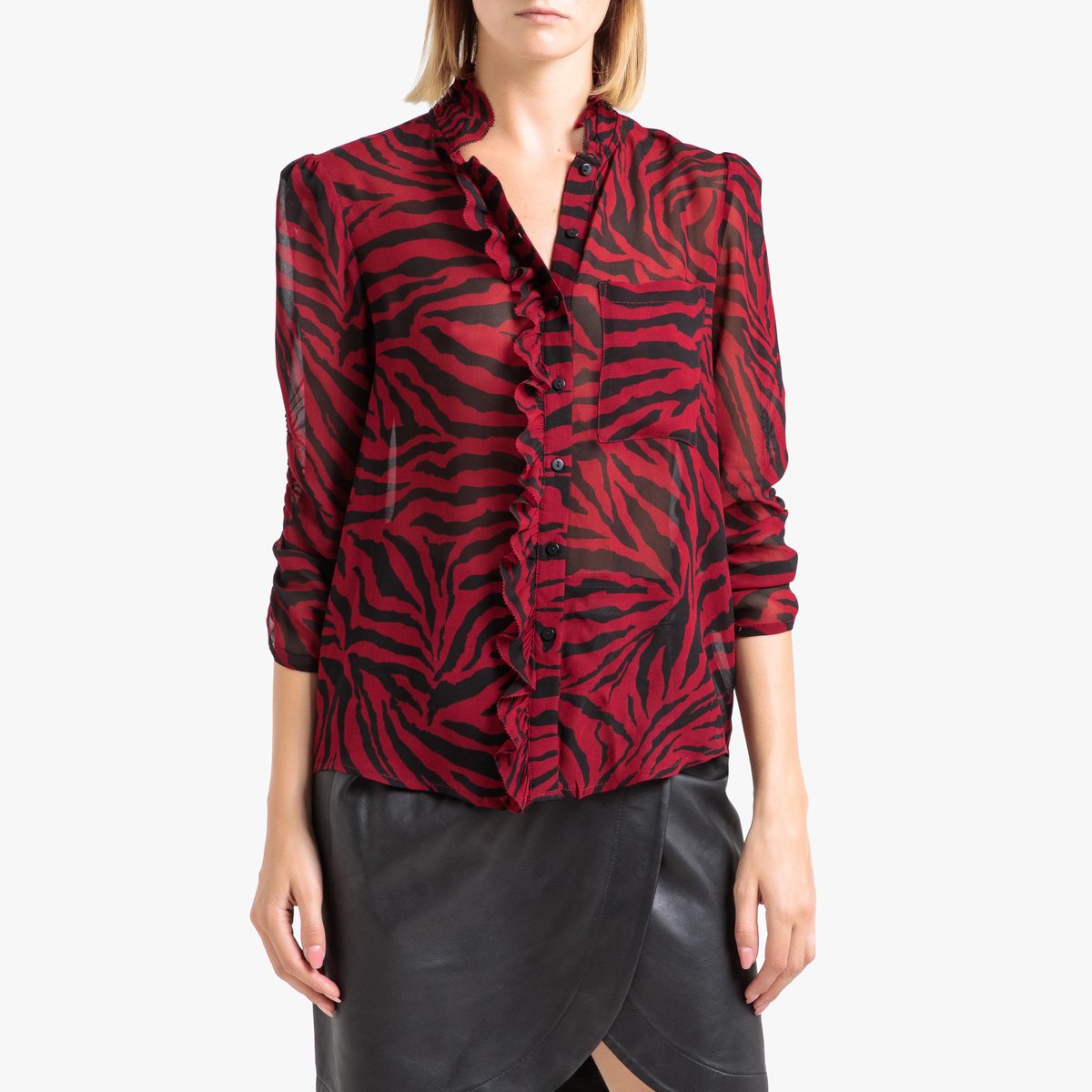 

Блузка La Redoute, Красный, С воланом из вуали SISCO 3(L) красный