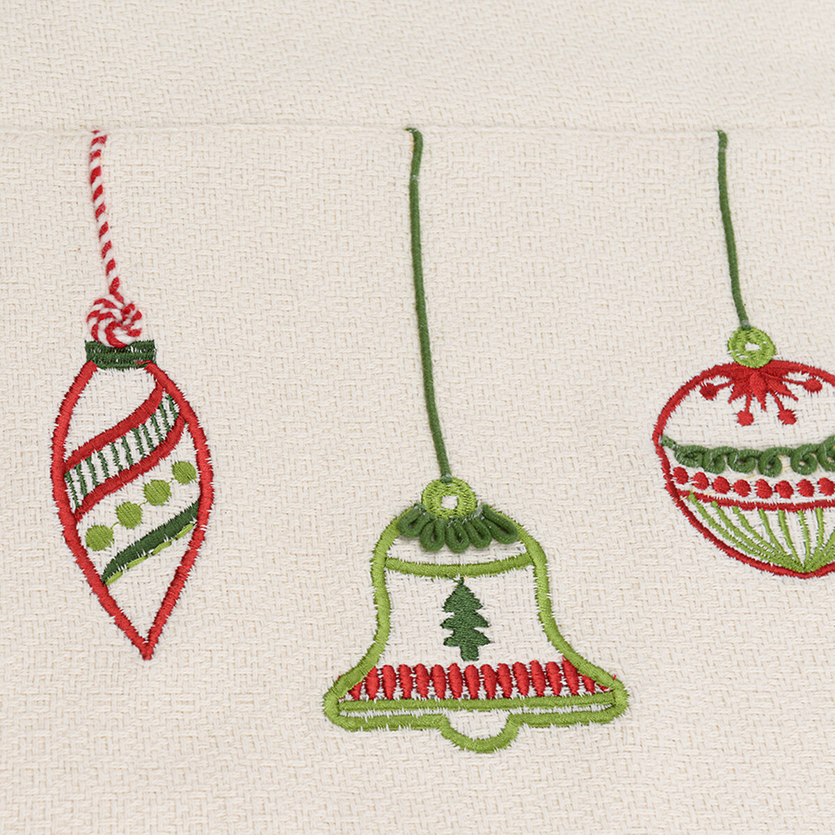 Дорожка с вышивкой Christmas decorations из коллекции New Year Essential 45х150 см  единый размер белый LaRedoute - фото 5
