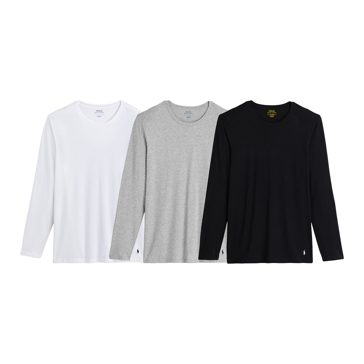 Комплект из 3 футболок с LaRedoute Длинными рукавами и круглым вырезом XL белый, размер XL