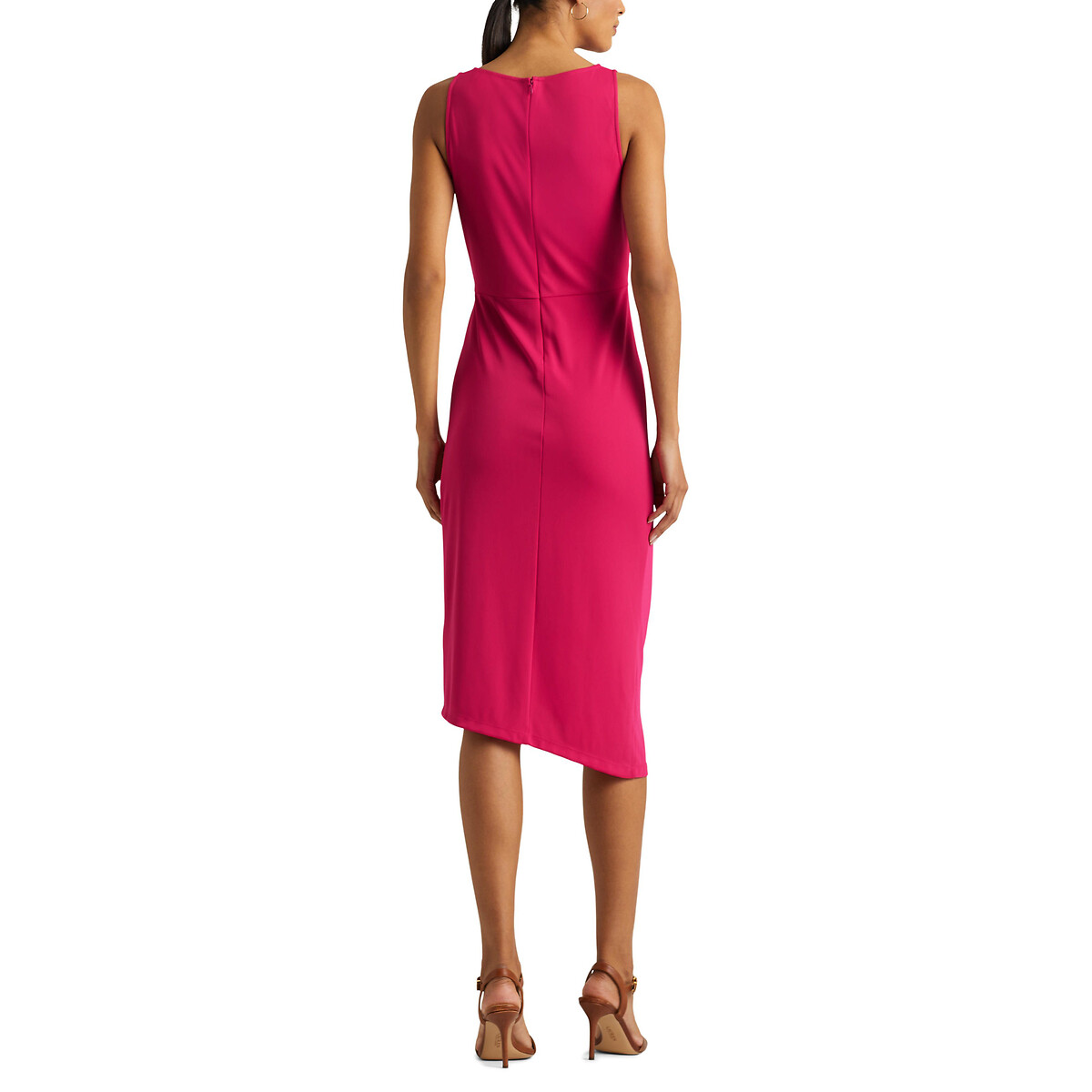 Платье-миди С драпировкой без рукавов 48 розовый LaRedoute, размер 48 - фото 4