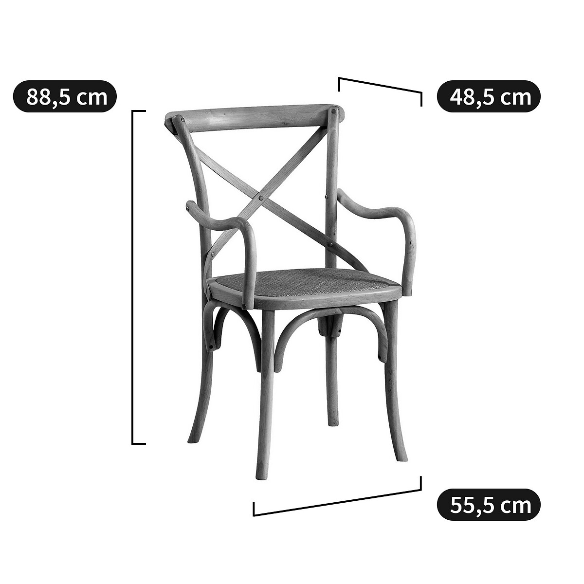 Кресло La Redoute Humphrey единый размер каштановый - фото 3