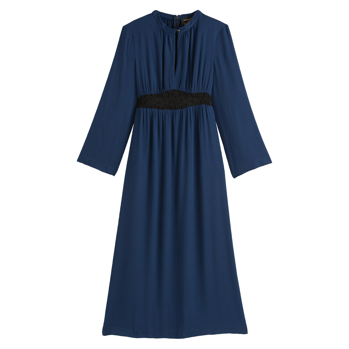 Платье LaRedoute Прямое длинное с длинными рукавами 36 (FR) - 42 (RUS) синий, размер 36 (FR) - 42 (RUS) Прямое длинное с длинными рукавами 36 (FR) - 42 (RUS) синий - фото 1