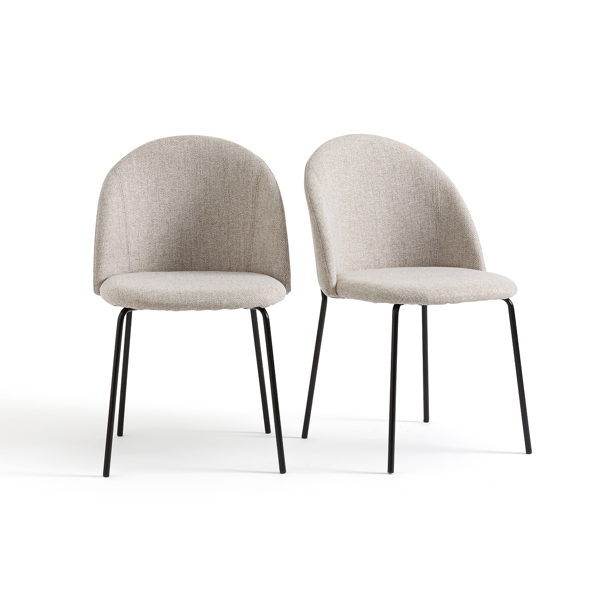 Комплект из двух стульев из ткани меланж Nordie единый размер бежевый комплект из двух велюровых стульев ins единый размер бежевый