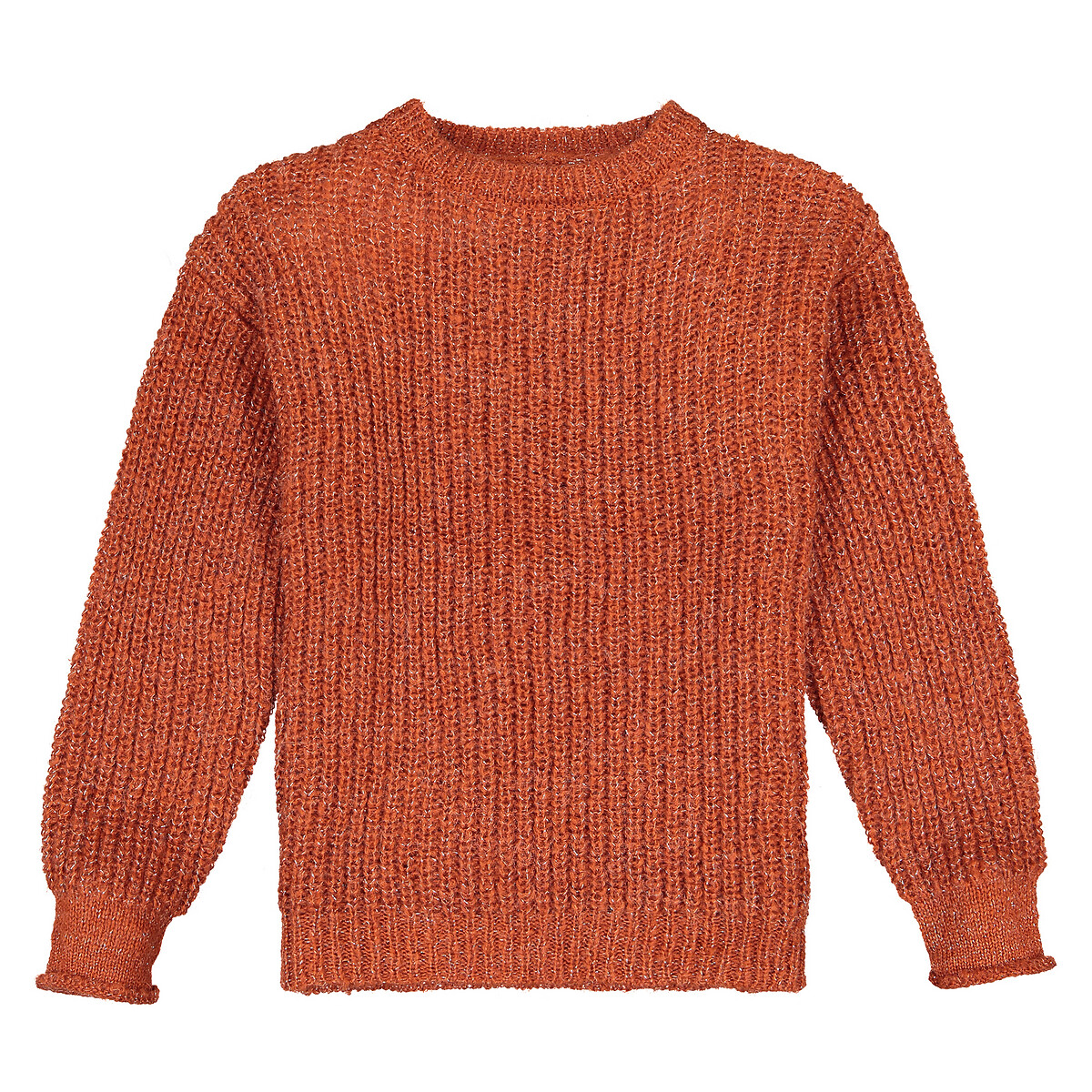 Пуловер La Redoute С круглым вырезом из трикотажа крупной вязки  5 лет - 108 см каштановый, размер 5 лет - 108 см - фото 2
