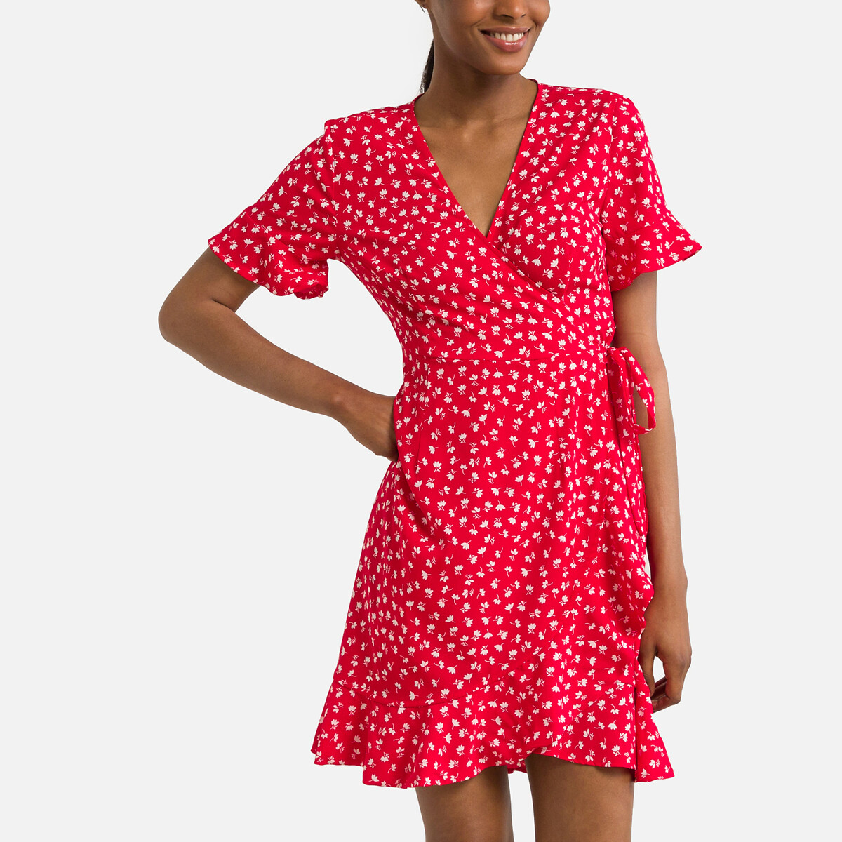 Платье С принтом 40 красный LaRedoute, размер 40 - фото 1