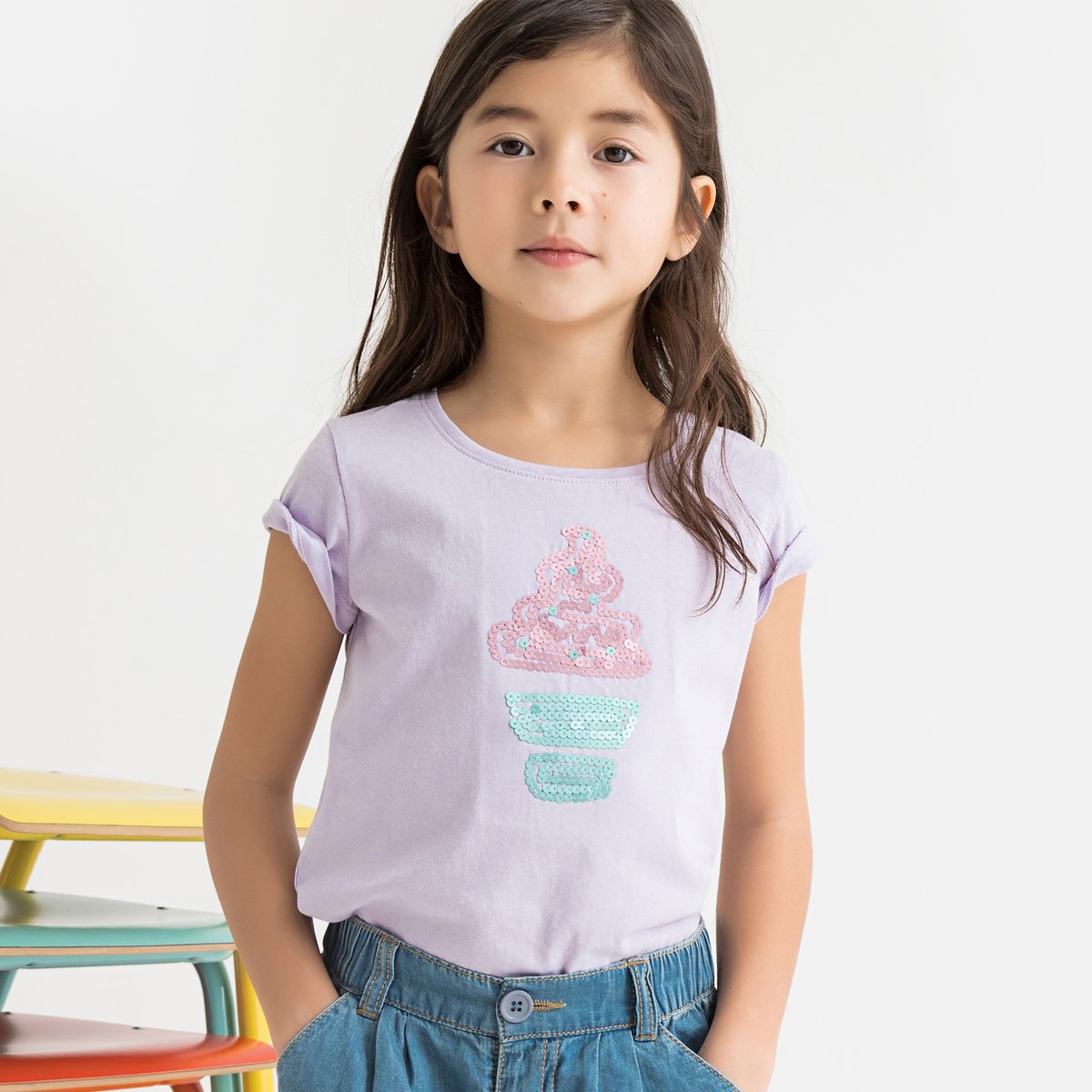 

Футболка La Redoute, Розовый, С блестками 4 года - 102 см розовый