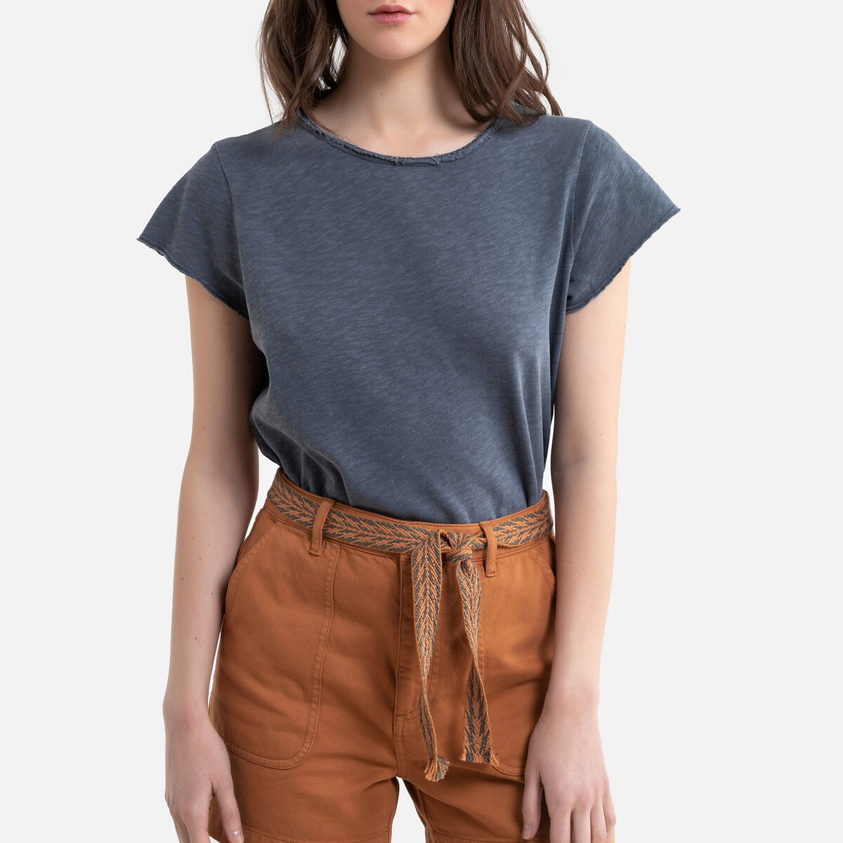 T-shirt com decote à barco e mangas curtas, SONOMA