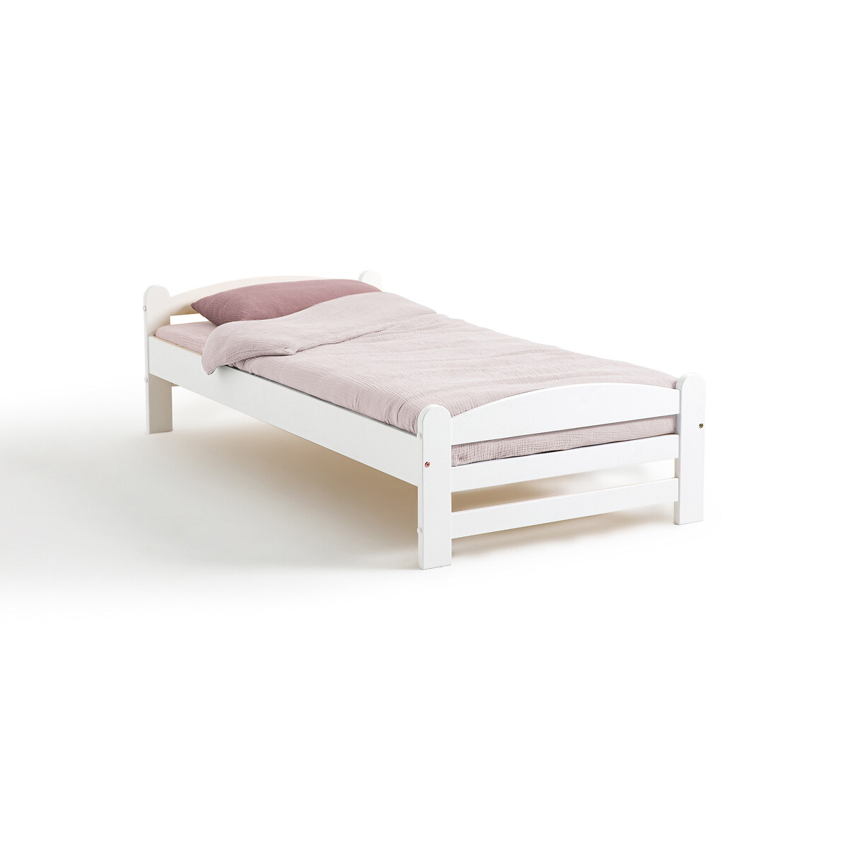 Кровать Из массива сосны с кроватным основанием Loan 90 x 190 см белый