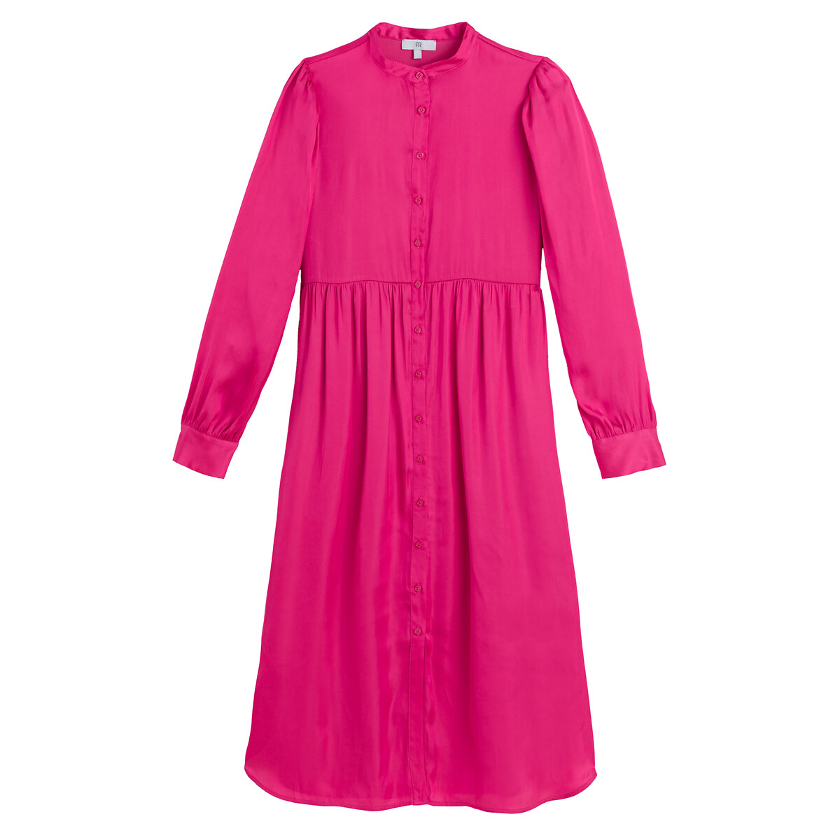 Длинное LA REDOUTE COLLECTIONS Длинное Платье-рубашка с длинными рукавами 46 розовый, размер 46 - фото 5