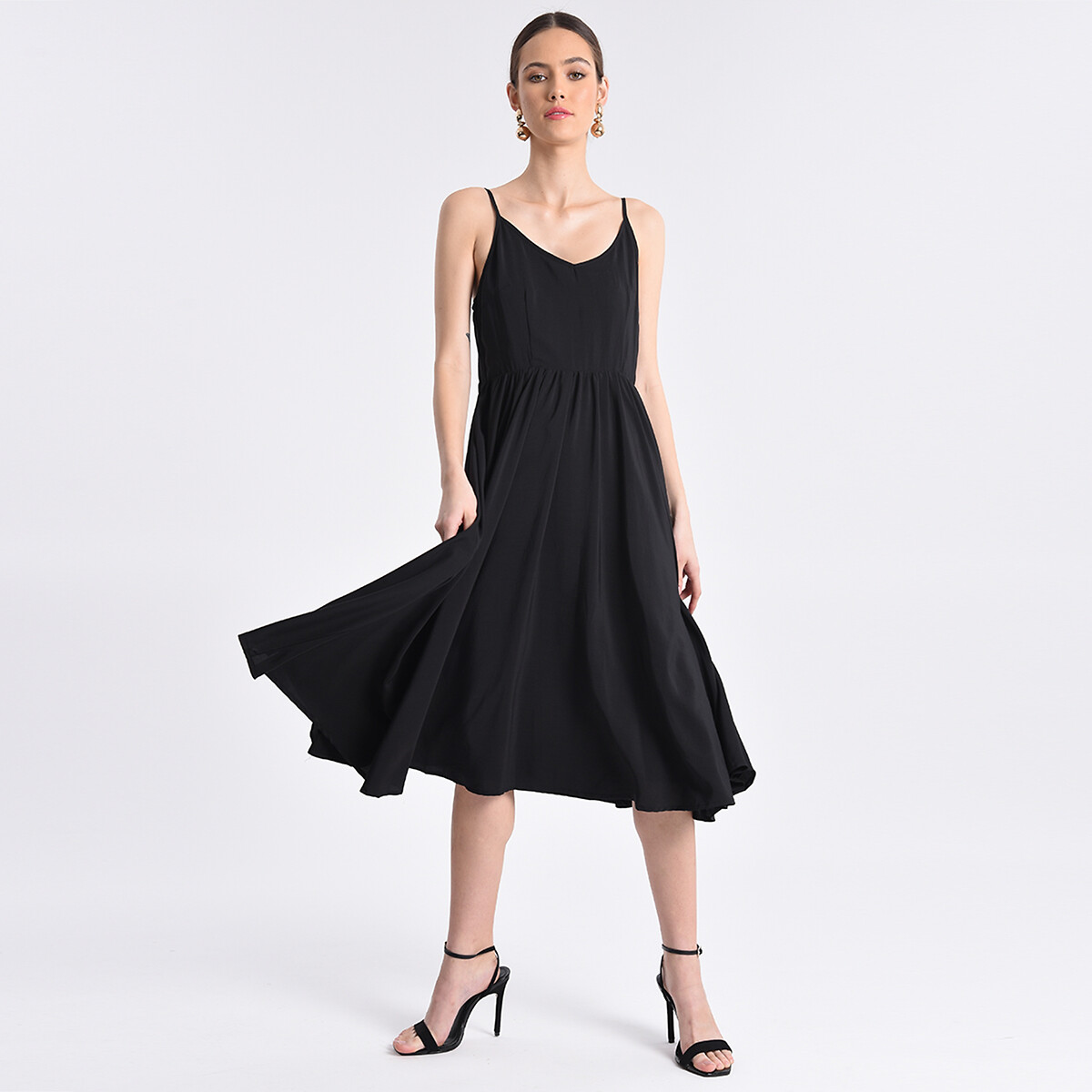 Платье MOLLY BRACKEN На тонких бретелях с расклешенной юбкой XS черный, размер XS - фото 1