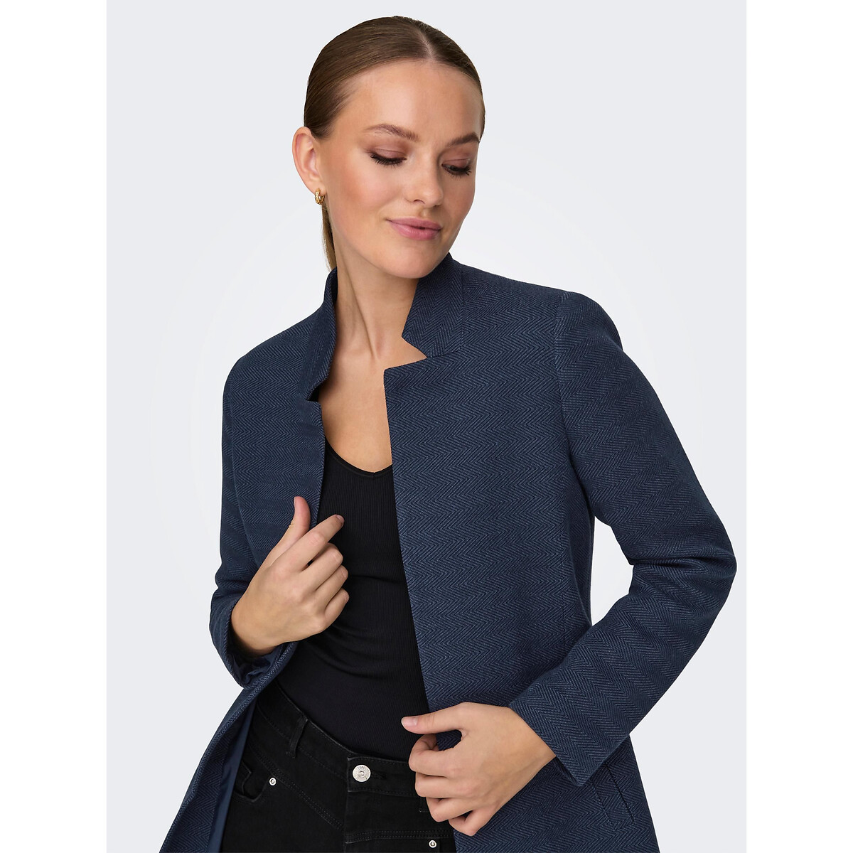 Пальто легкое без застежки  L синий LaRedoute, размер L - фото 3