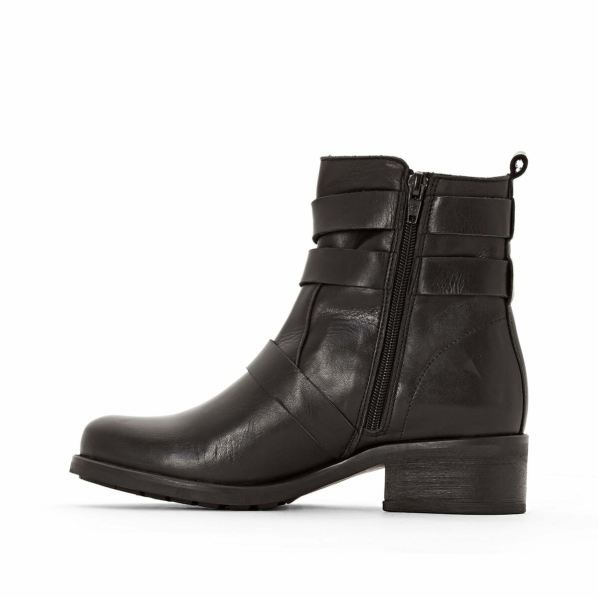 Ботинки La Redoute Кожаные в байкерском стиле 40 черный, размер 40 - фото 4