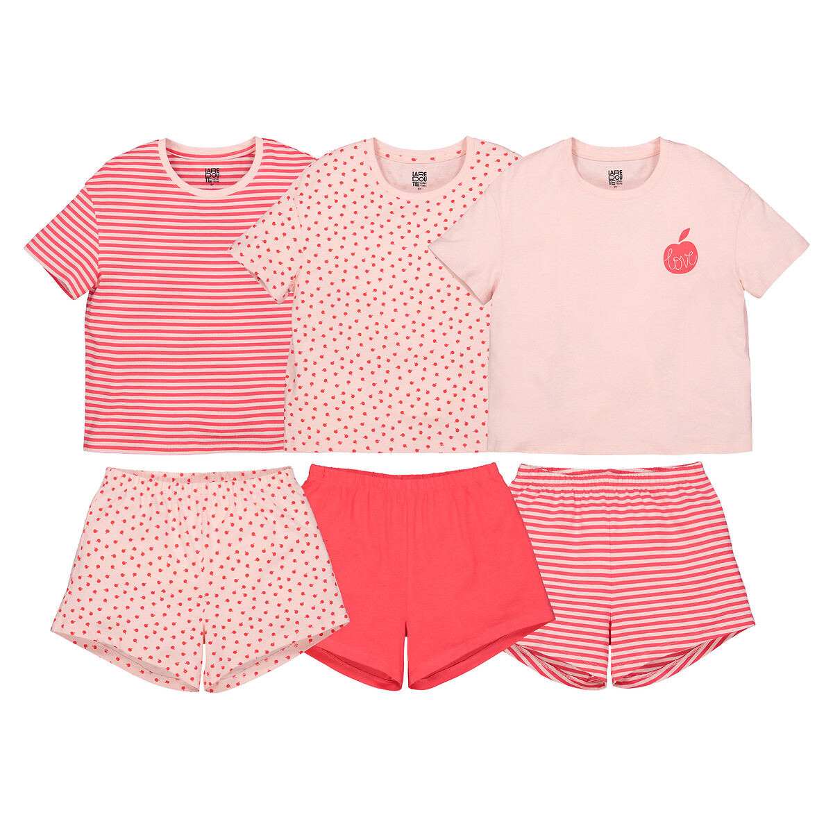 Комплект из трех пижам La Redoute 4 года - 102 см розовый комплект из трех слитных пижам la redoute 0 мес 50 см бежевый