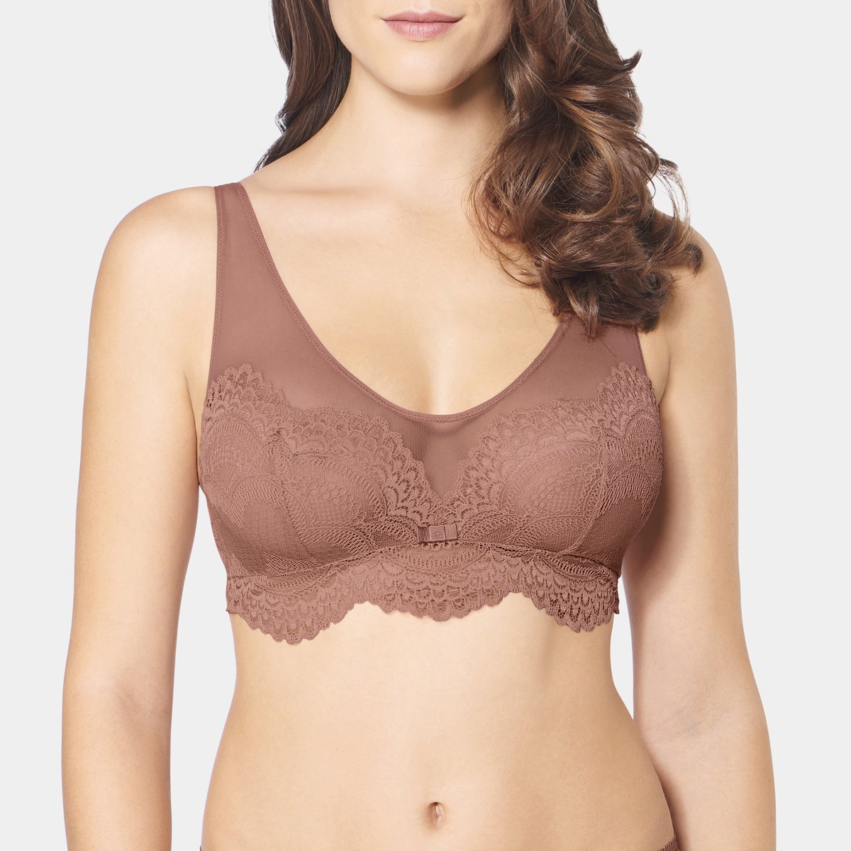 

Бюстгальтер La Redoute, Каштановый, Из кружева Beauty Full Darling E каштановый
