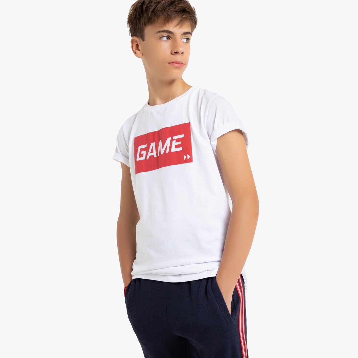 

Футболка La Redoute, Белый, С круглым вырезом и принтом Game спереди 10 лет - 138 см белый