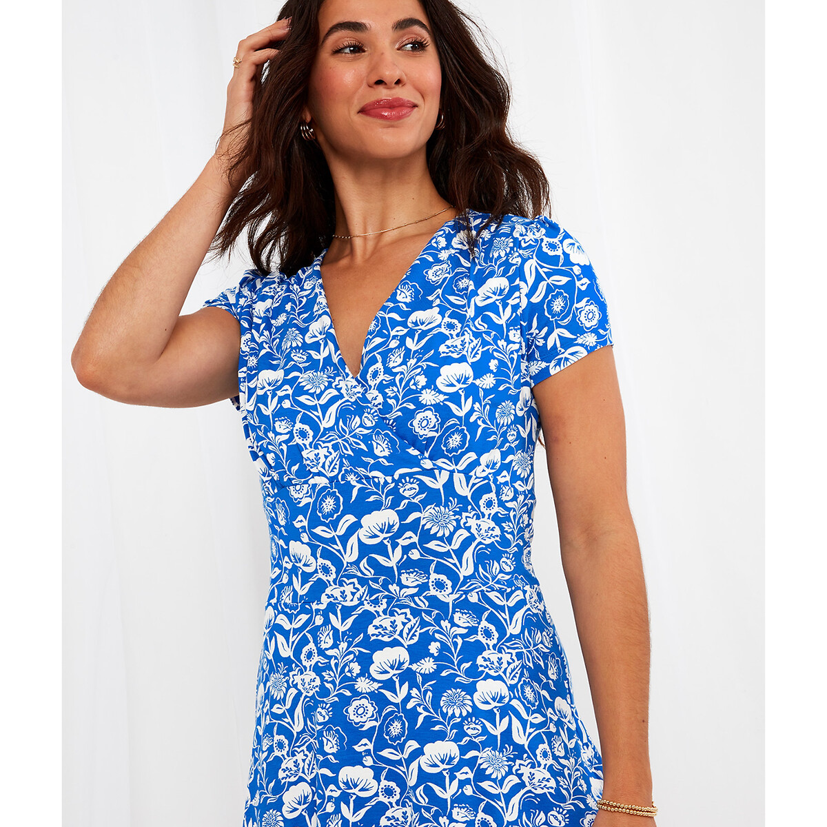 Платье-миди С принтом 44 синий LaRedoute, размер 44 - фото 2