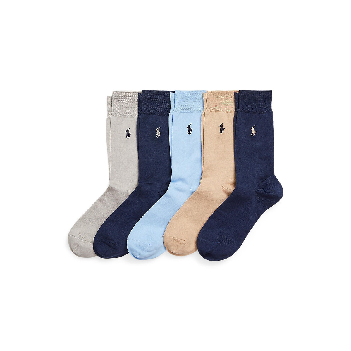 Комплект из трех пар носков  из мерсеризованного хлопка  43/46 синий LaRedoute, размер 43/46 Комплект из трех пар носков  из мерсеризованного хлопка  43/46 синий - фото 1
