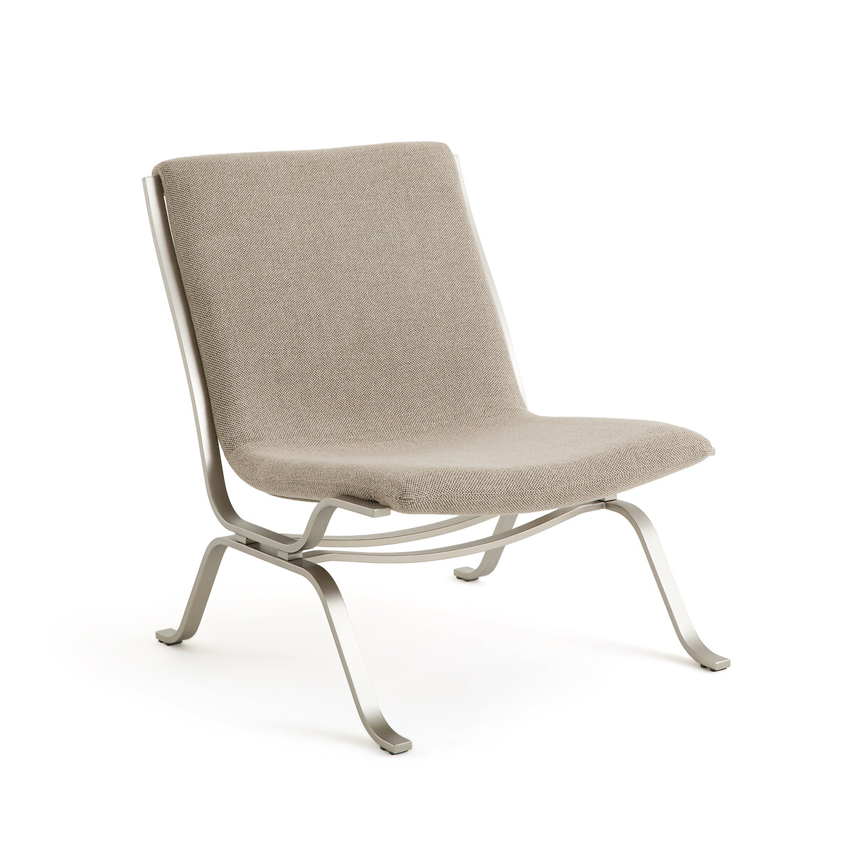 Кресло плетеное из ткани меланж и металла Pawel единый размер бежевый кресло из рифленой ткани и металла под глянцевый никель alistair единый размер зеленый