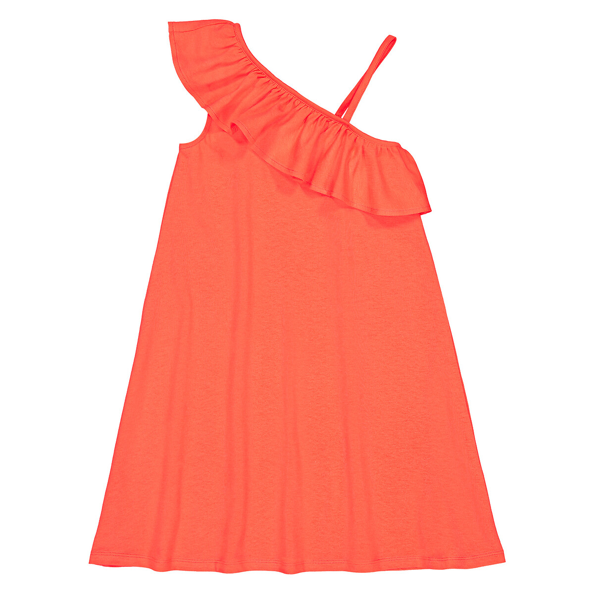 Платье LaRedoute С воланом из биохлопка 3-12 лет 5 лет - 108 см оранжевый, размер 5 лет - 108 см - фото 3