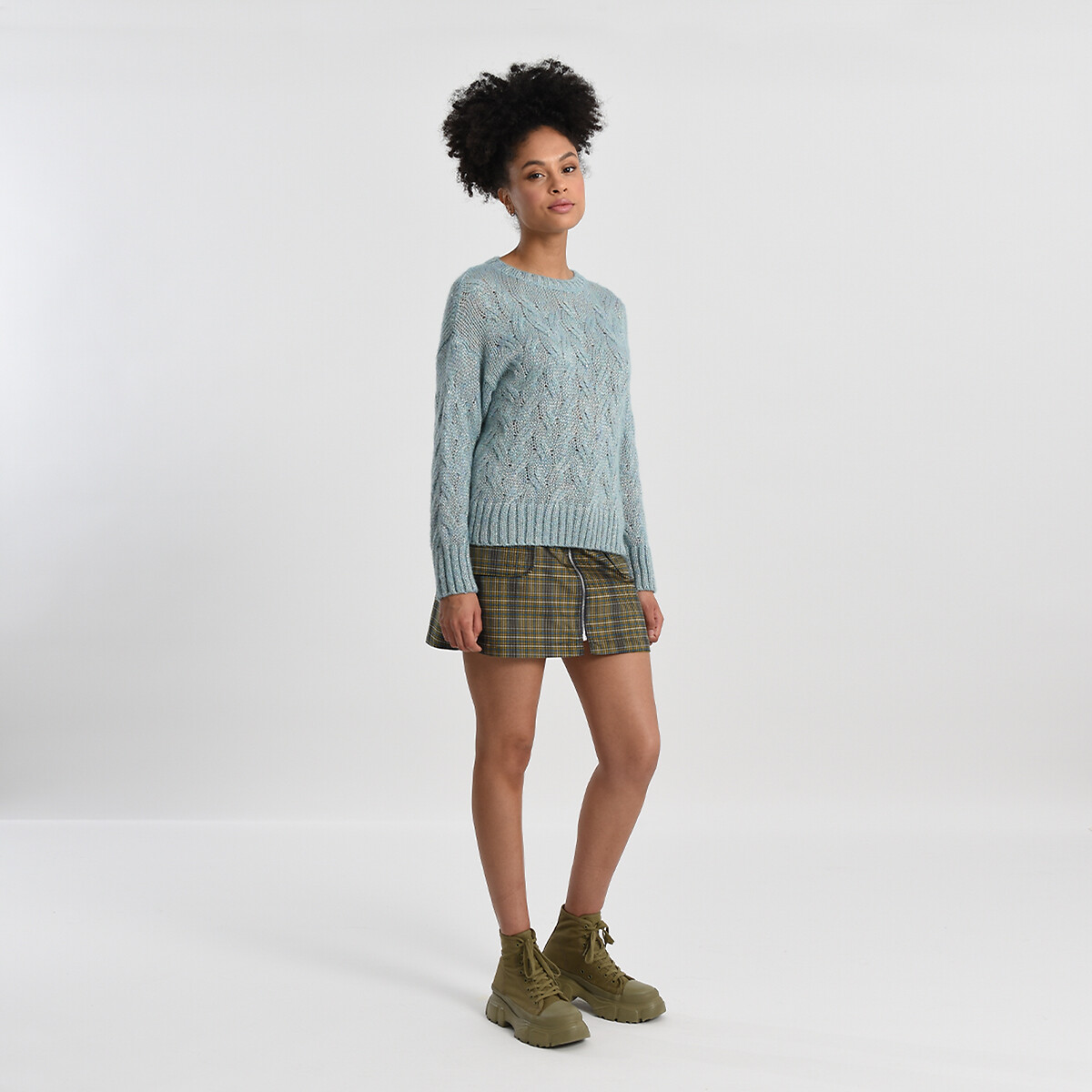 Пуловер MOLLY BRACKEN Пуловер С круглым вырезом и рисунком косы S синий, размер S - фото 2