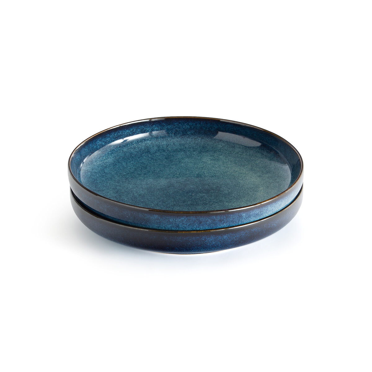 Комплект из двух тарелок глубоких из керамики Onda единый размер синий комплект из 4 глубоких тарелок с рисунком листья rowl единый размер синий
