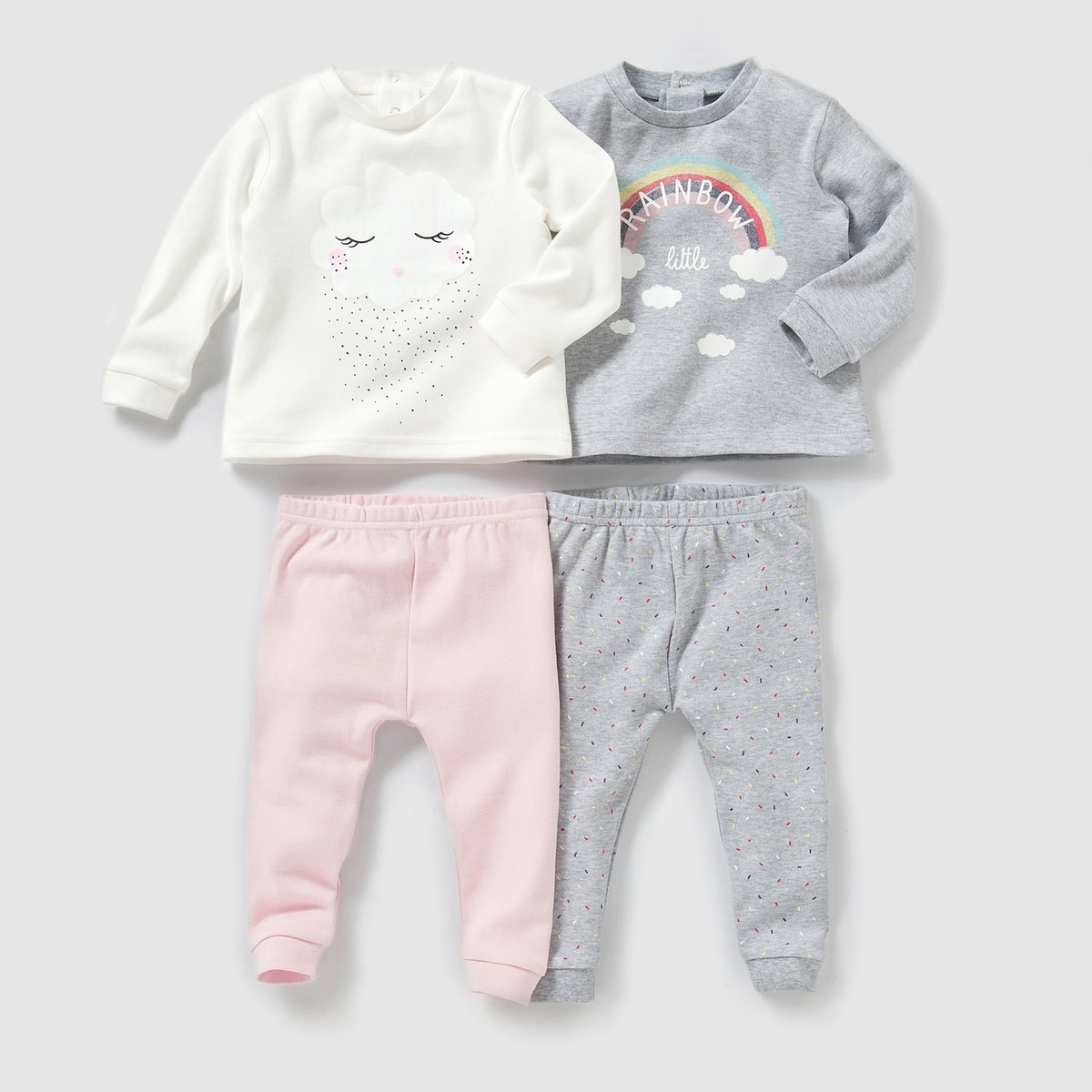 Комплект из 2 пижам раздельных из хлопка 0-3 лет от La Redoute Комплект из 2 пижам раздельных из хлопка 0-3 лет от La Redoute