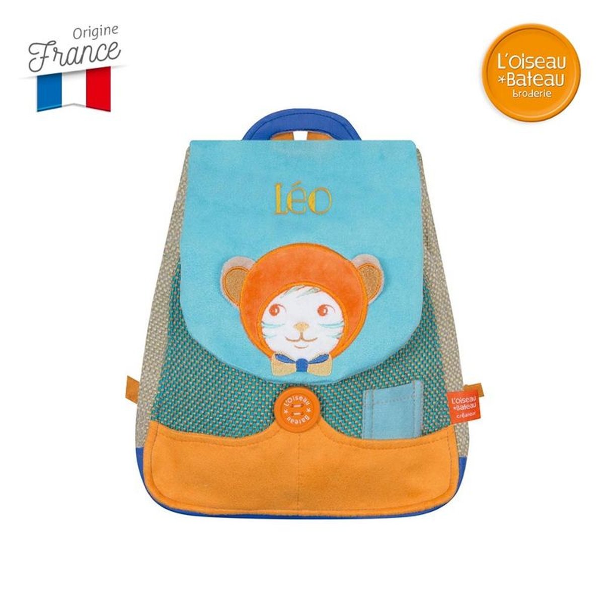 Sac à dos Tigre Bigre Brodé Léo - L'Oiseau Bateau