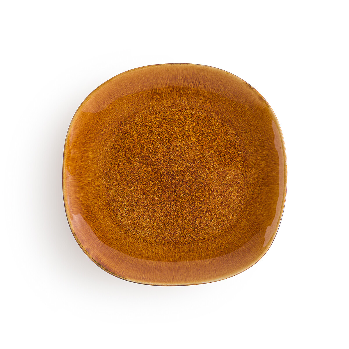 Комплект из шести тарелок плоских из керамики с глазурованной отражающей эмалью Marx единый размер каштановый комплект из шести плоских тарелок из керамики omora единый размер бежевый