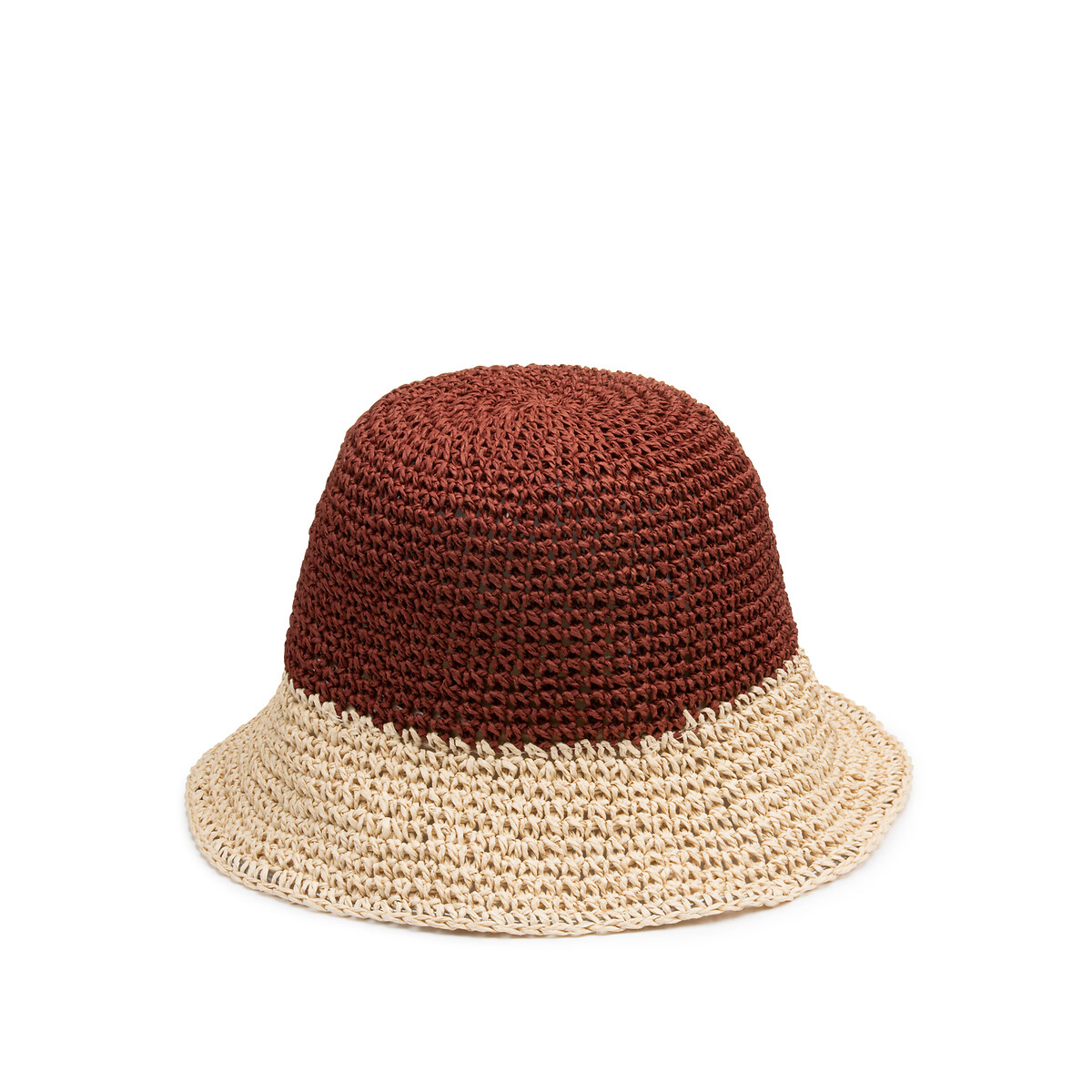 Шляпа-боб из натуральных волокон двухцветная UNI бежевый шляпа боб с рисунком в клетку uni черный