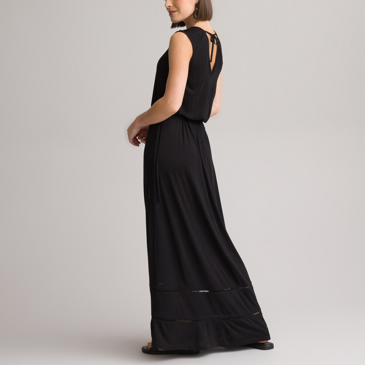 Платье Прямое длинное без рукавов 46 черный LaRedoute, размер 46 - фото 4