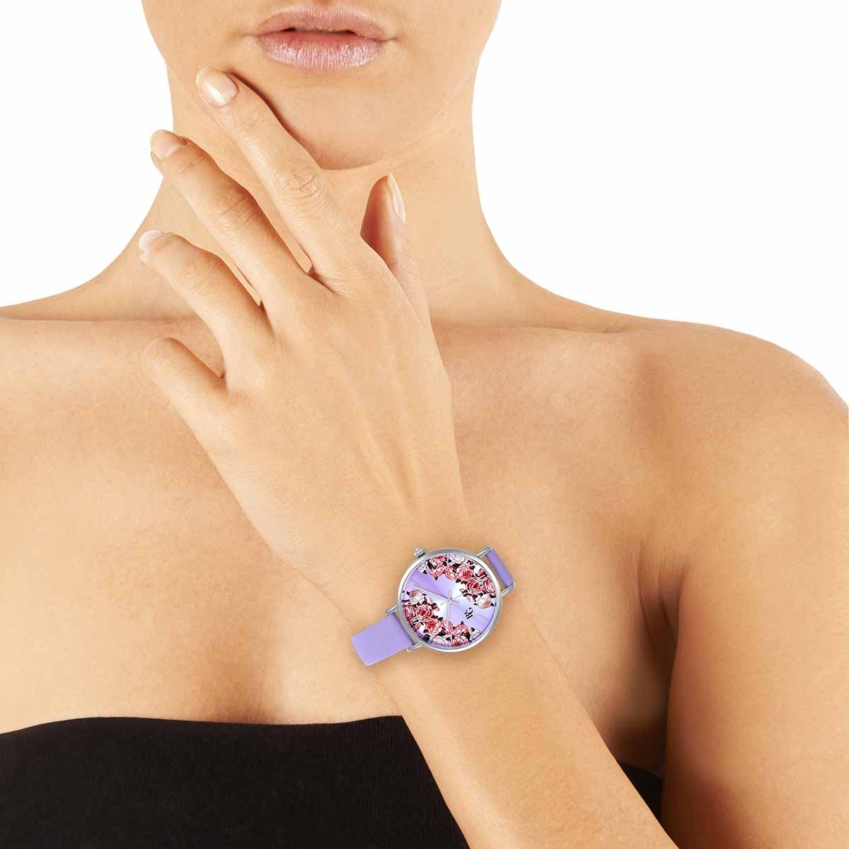 Montre en Cuir Violet