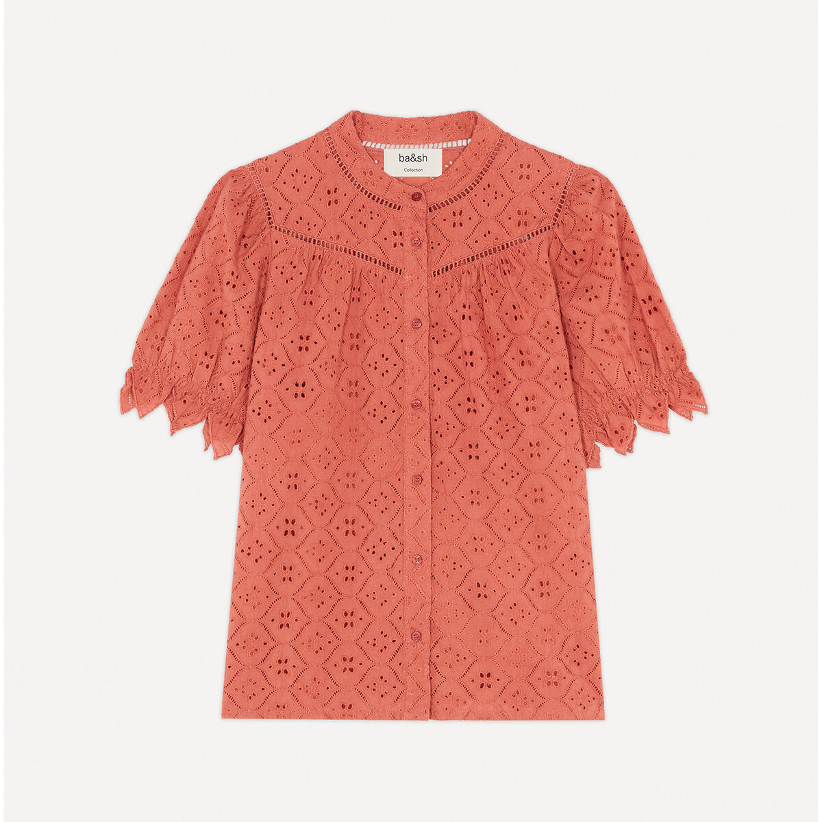 

Блузка LaRedoute, Розовый, С короткими рукавами и английской вышивкой BIRK 2(M) розовый