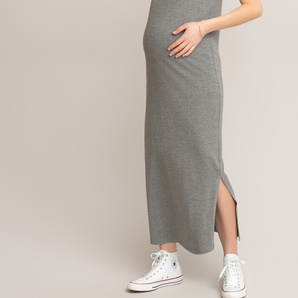 Платье-топ LaRedoute Для периода беременности длинное из трикотажа XL серый, размер XL - фото 3