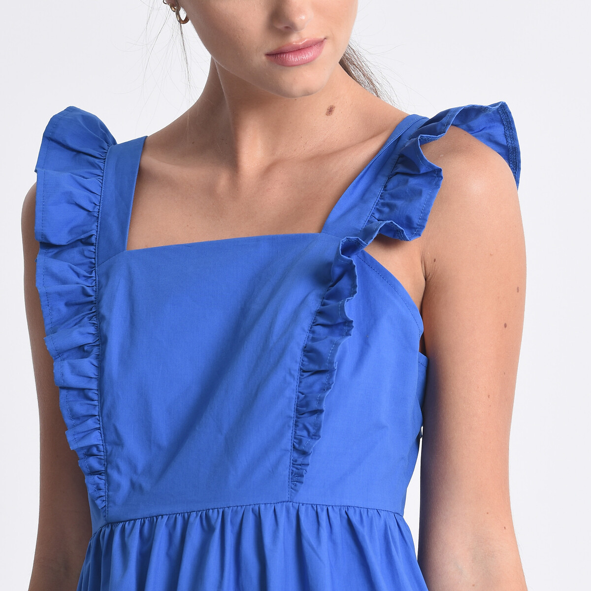 Платье MOLLY BRACKEN Длинное из хлопка с воланами XL синий, размер XL - фото 4